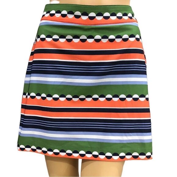 Izod Fun Striped/Circle Print Stretch Golf Tennis Skirt Skort Size 10 C33 - Picture 1 of 10